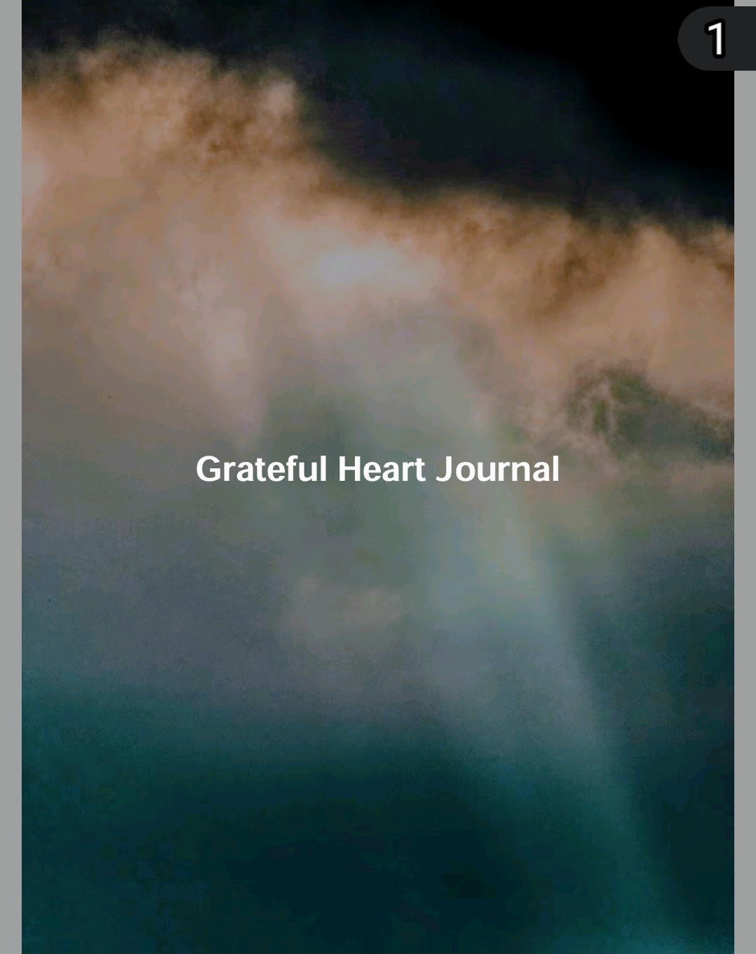 Cover of Grateful Heart Journal — soft watercolor heart, sunflowers, and a teacup