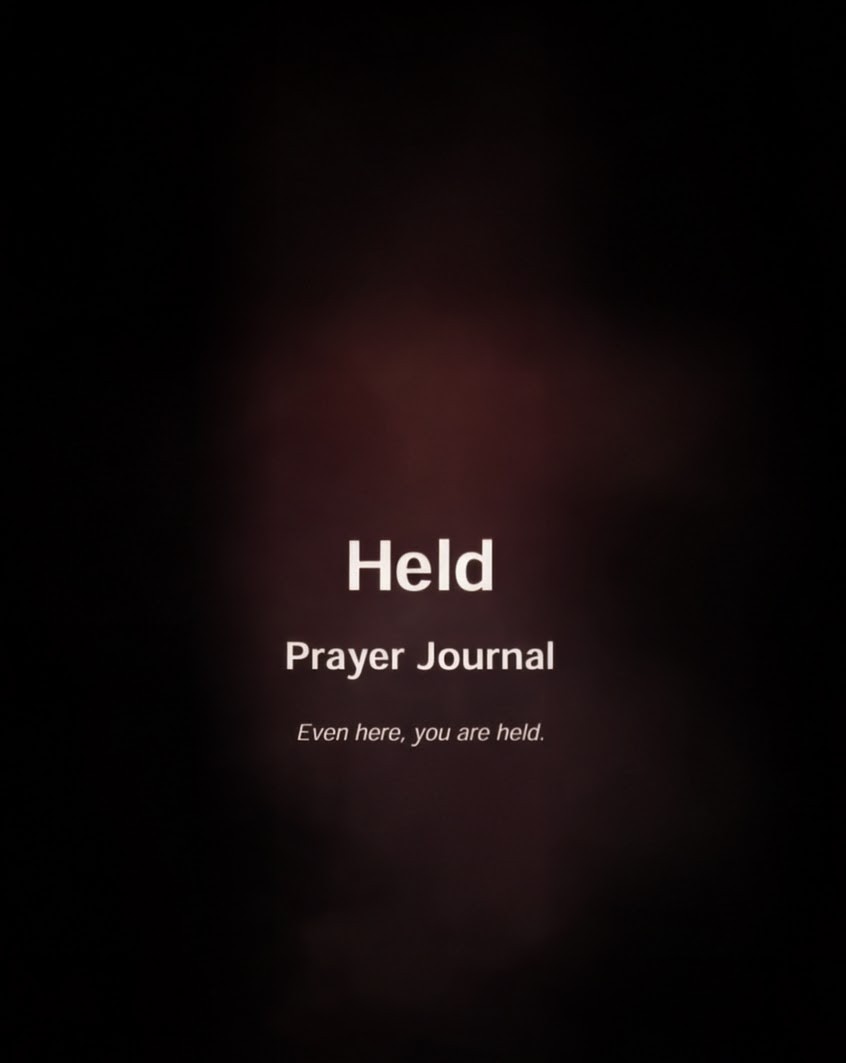 Cover of Held Prayer Journal — soft watercolor cupped hands with wildflowers